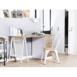 Biurko z szufladami 140 x 60 cm jasne drewno HEBER