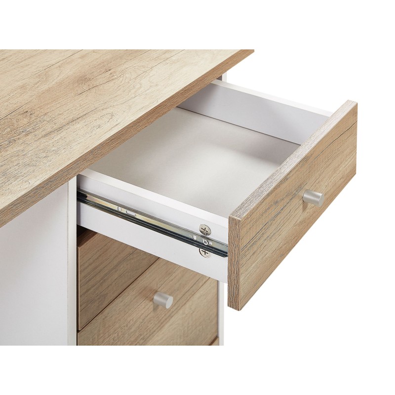 Biurko z szufladami 140 x 60 cm jasne drewno HEBER