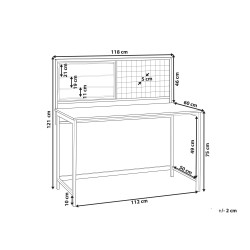 Biurko 118 x 60 cm ciemne drewno z czarnym VINCE
