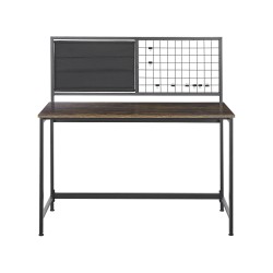 Biurko 118 x 60 cm ciemne drewno z czarnym VINCE