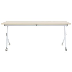 Biurko składane z kółkami 180 x 60 cm jasne drewno z białym BENDI