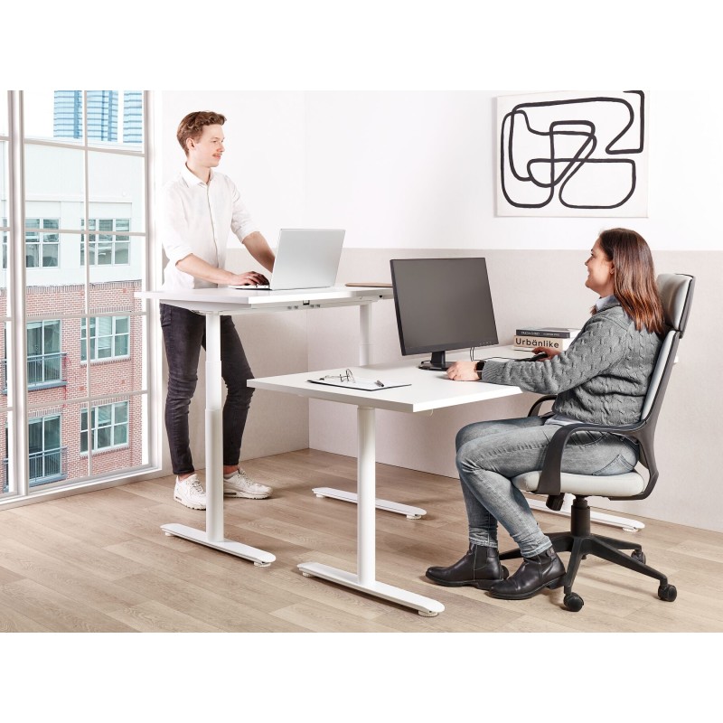 Biurko regulowane elektrycznie 180 x 80 cm białe DESTINAS