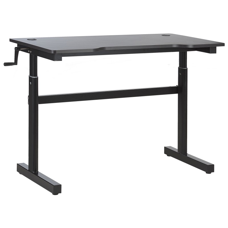 Biurko gamingowe RGB LED regulowane manualnie 120 x 60 cm czarne DURBIN