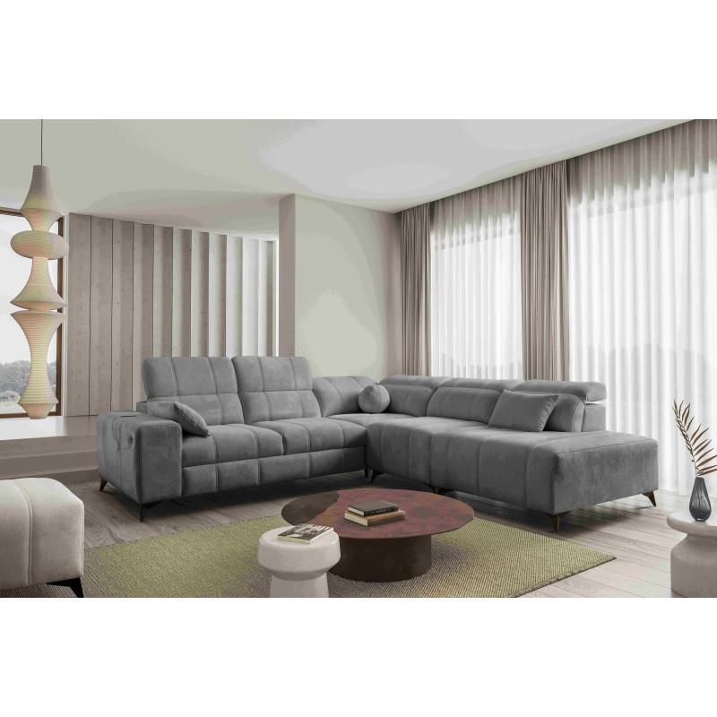 Sofá Esquinero de Lujo Ballagio IX con función de cama Plecionka, Spring 1101