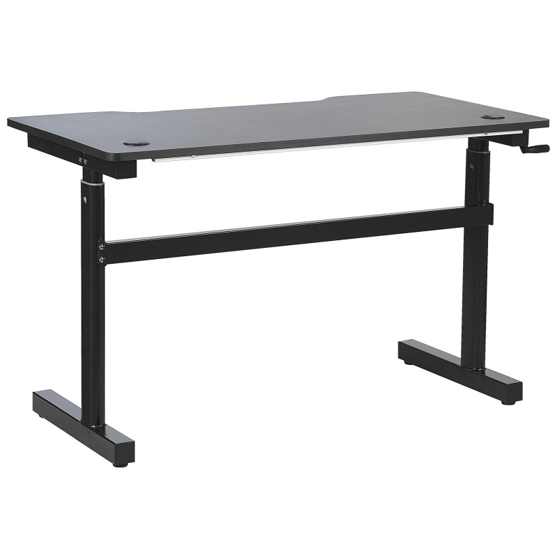 Biurko gamingowe RGB LED regulowane manualnie 120 x 60 cm czarne DURBIN