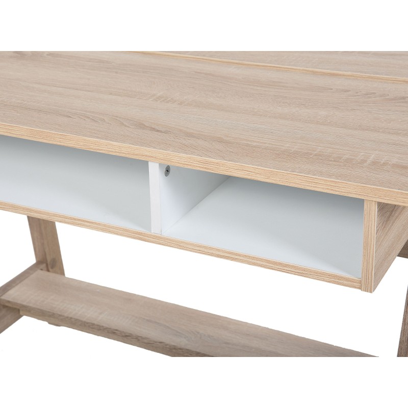 Biurko z półką 110 x 60 cm jasne drewno JACKSON