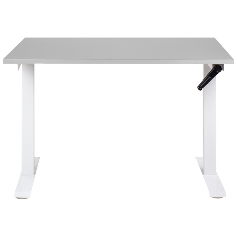 Biurko regulowane manualnie 120 x 72 cm szaro-białe DESTINES