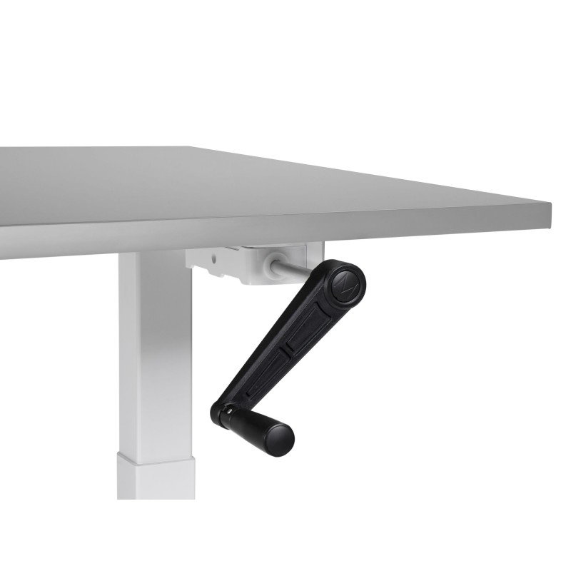 Biurko regulowane manualnie 120 x 72 cm szaro-białe DESTINES