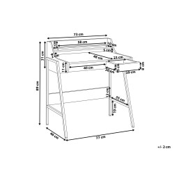 Biurko z szufladami i półką 73 x 48 cm jasne drewno BROXTON
