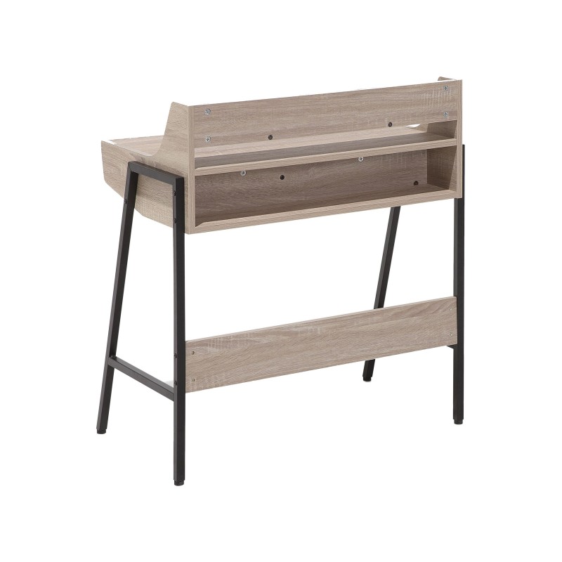 Biurko z szufladami i półką 73 x 48 cm jasne drewno BROXTON