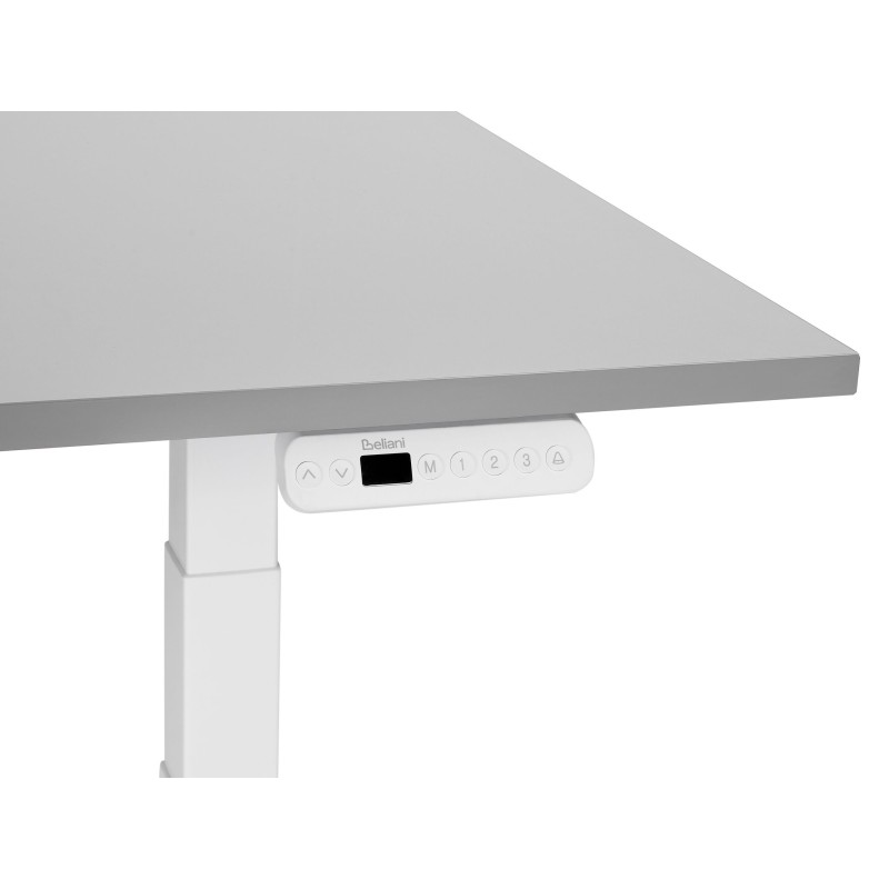 Biurko regulowane elektrycznie 160 x 72 cm szaro-białe DESTINES