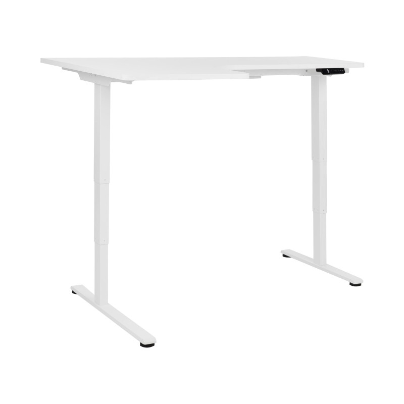 Biurko narożne lewe regulowane elektrycznie 160 x 59 cm białe DESTINES