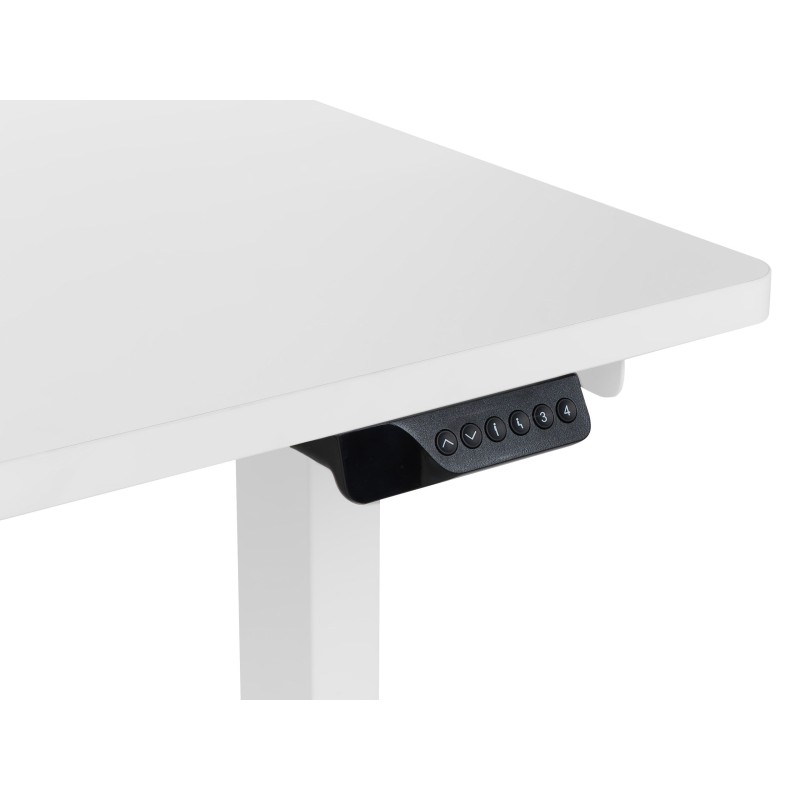 Biurko narożne lewe regulowane elektrycznie 160 x 59 cm białe DESTINES