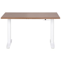 Biurko regulowane elektrycznie 120 x 72 cm ciemne drewno z białym DESTINAS