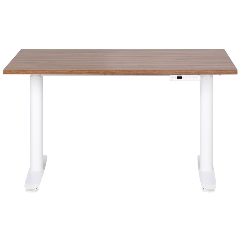 Biurko regulowane elektrycznie 120 x 72 cm ciemne drewno z białym DESTINAS