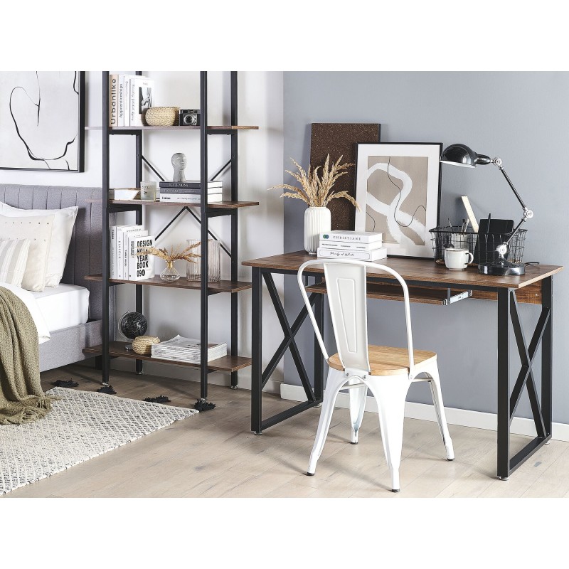 Biurko 120 x 60 cm ciemne drewno DARBY