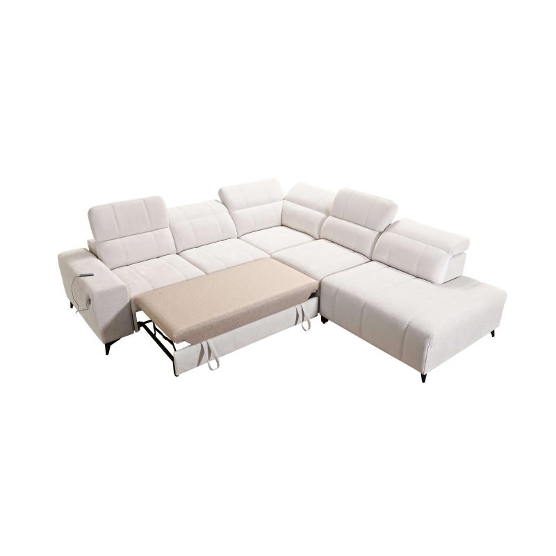 Luxury Corner Sofa Ballagio IX with Sleeping Function, Weave, Spring 1101