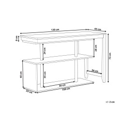 Rozkładane biurko z regałem 120 x 45 cm jasne drewno i biały CHANDLER