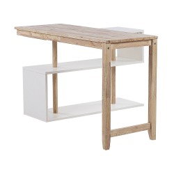 Rozkładane biurko z regałem 120 x 45 cm jasne drewno i biały CHANDLER