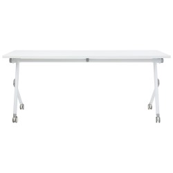 Biurko składane z kółkami 180 x 60 cm białe BENDI
