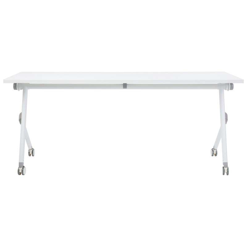 Biurko składane z kółkami 180 x 60 cm białe BENDI