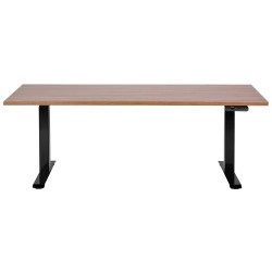Biurko regulowane elektrycznie 180 x 80 cm ciemne drewno z czarnym DESTINES