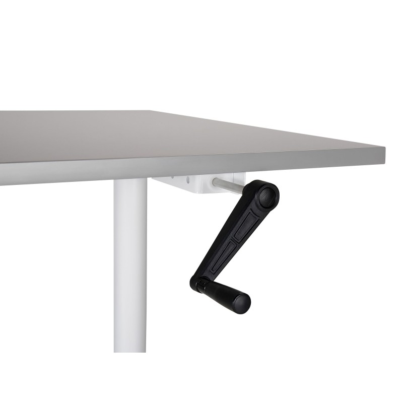 Biurko regulowane manualnie 120 x 72 cm szaro-białe DESTINAS