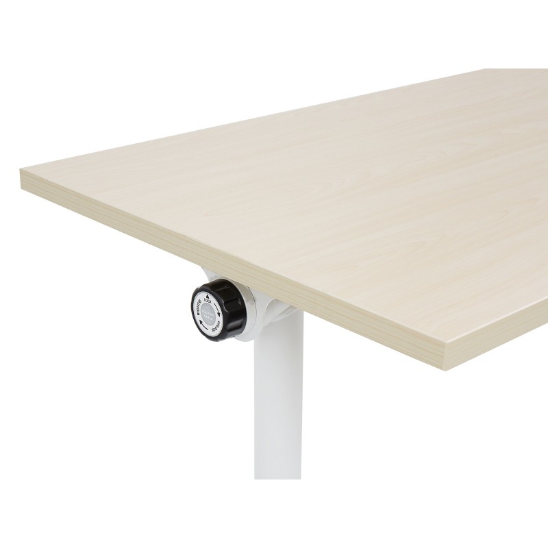 Biurko składane z kółkami 160 x 60 cm jasne drewno z białym CAVI