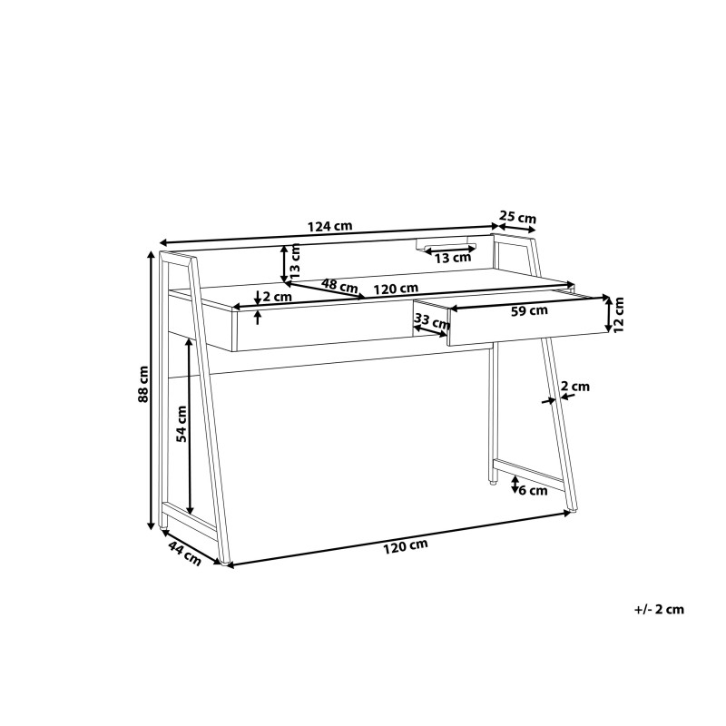 Biurko z szufladami 120 x 50 cm ciemne drewno HARWICH