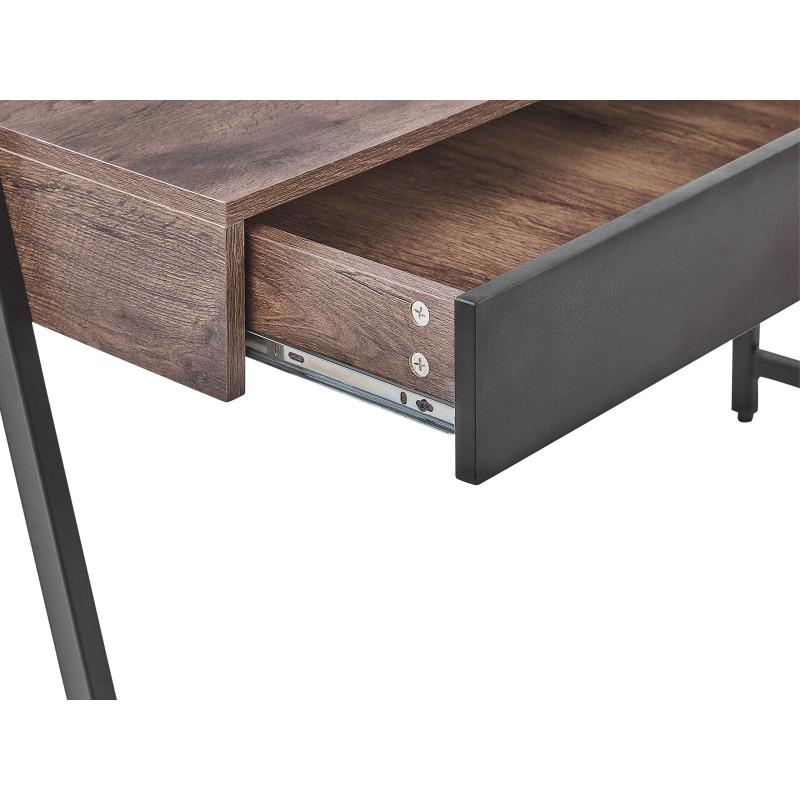 Biurko z szufladami 120 x 50 cm ciemne drewno HARWICH