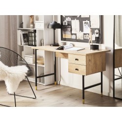 Biurko z szufladami 120 x 60 cm jasne drewno ABILEN