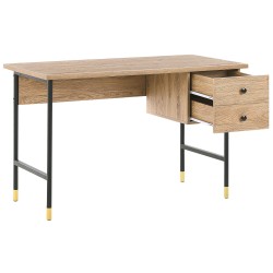 Biurko z szufladami 120 x 60 cm jasne drewno ABILEN