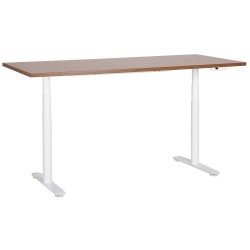 Biurko regulowane elektrycznie 180 x 80 cm ciemne drewno z białym DESTINAS
