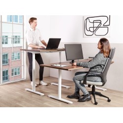 Biurko regulowane elektrycznie 180 x 80 cm ciemne drewno z białym DESTINAS