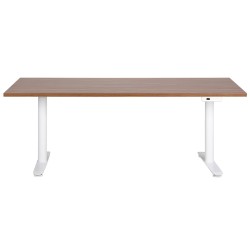 Biurko regulowane elektrycznie 180 x 80 cm ciemne drewno z białym DESTINAS