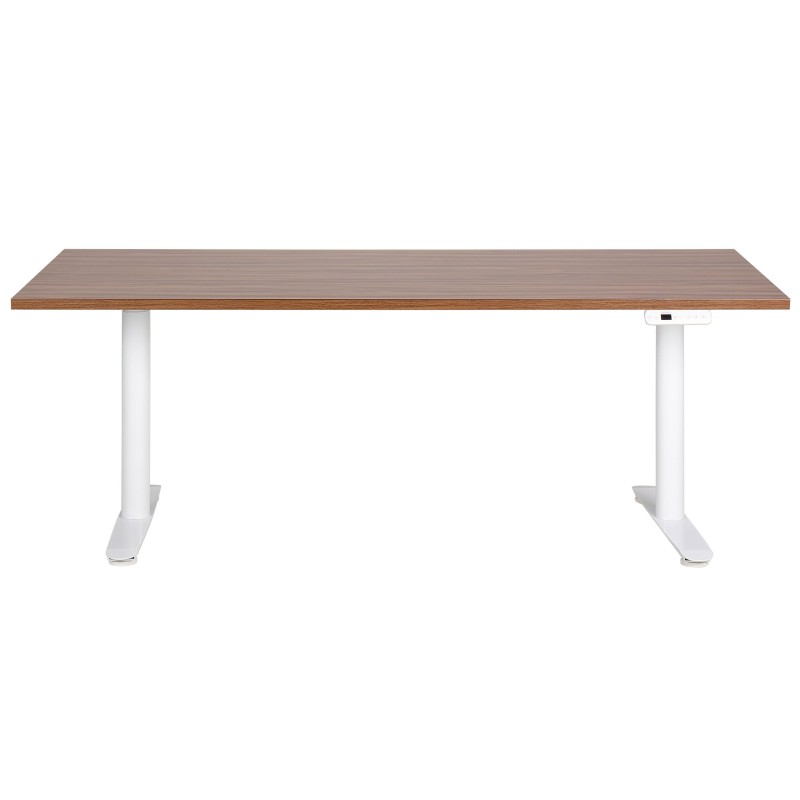 Biurko regulowane elektrycznie 180 x 80 cm ciemne drewno z białym DESTINAS