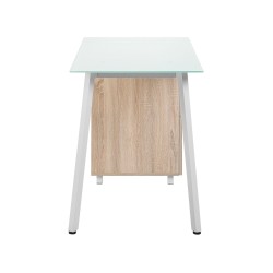 Biurko z szufladami 130 x 60 cm jasne drewno MONTEVIDEO