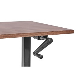 Biurko regulowane manualnie 160 x 72 cm ciemne drewno z czarnym DESTINES