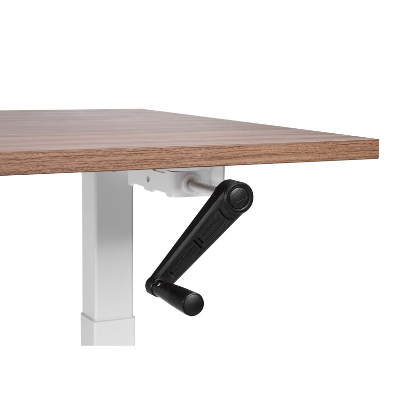 Biurko regulowane manualnie 120 x 72 cm ciemne drewno z białym DESTINES