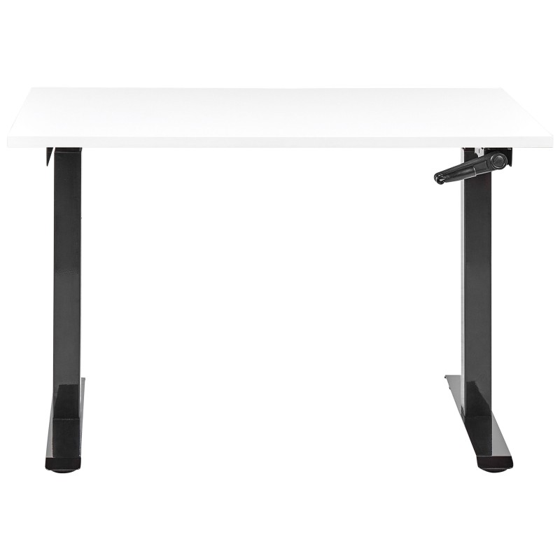 Biurko regulowane manualnie 120 x 72 cm biało-czarne DESTINES