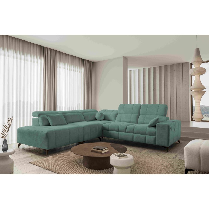 Luxuriöse Ecksofa Ballagio IX mit Schlaffunktion Plecionka, Spring 1116