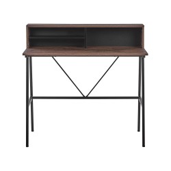 Biurko z półkami 100 x 50 cm ciemne drewno HARISON