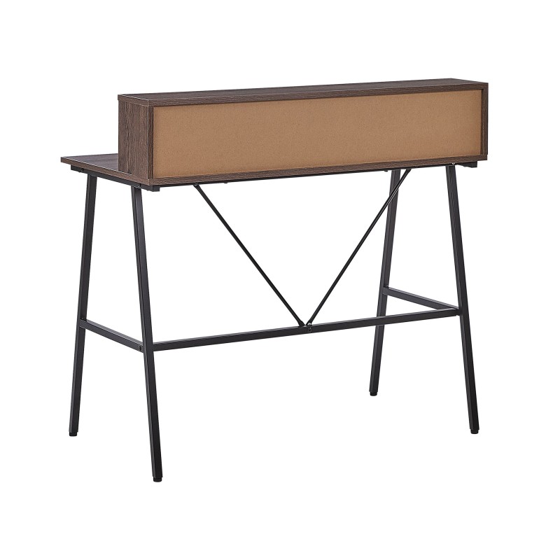 Biurko z półkami 100 x 50 cm ciemne drewno HARISON