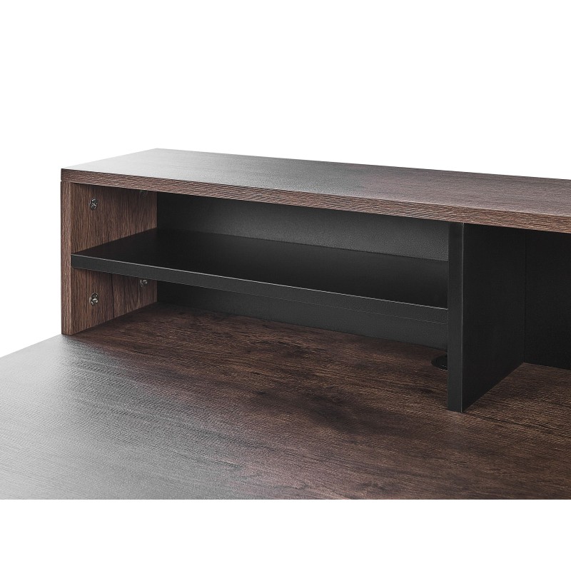 Biurko z półkami 100 x 50 cm ciemne drewno HARISON