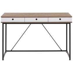 Biurko z szufladami 120 x 60 cm jasne drewno z czarnym HINTON