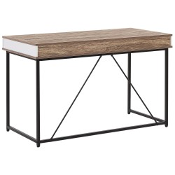 Biurko z szufladami 120 x 60 cm jasne drewno z czarnym HINTON