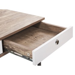 Biurko z szufladami 120 x 60 cm jasne drewno z czarnym HINTON