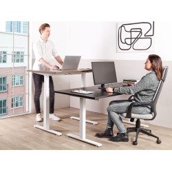 Biurko regulowane elektrycznie 180 x 80 cm czarno-białe DESTINES