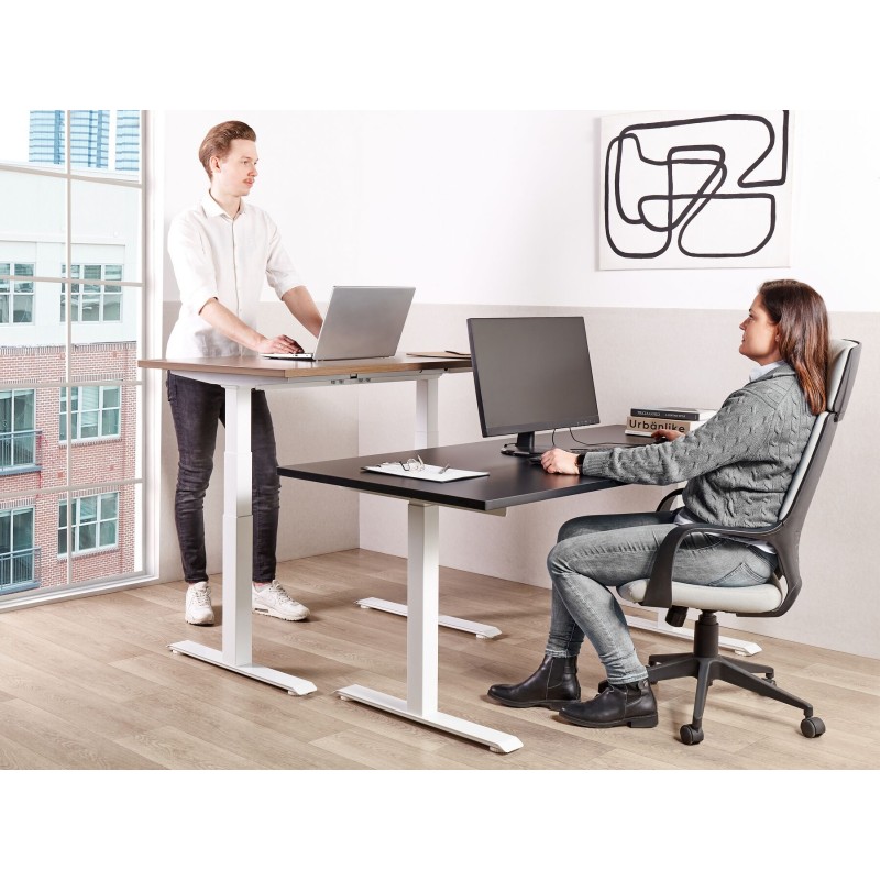 Biurko regulowane elektrycznie 180 x 80 cm czarno-białe DESTINES