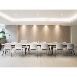 Biurko składane z kółkami 160 x 60 cm jasne drewno z białym BENDI